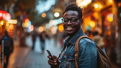 portrait of attractive young black man smiling