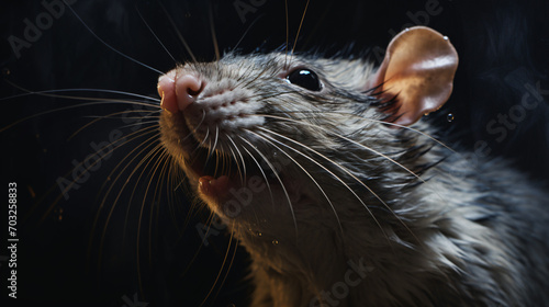 Close up portrait of a rat Detailed image
