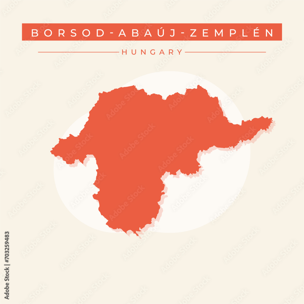Vector illustration vector of Borsod-Abaúj-Zemplén map Hungary Vector illustration vector of Borsod-Abaúj-Zemplén map Hungary