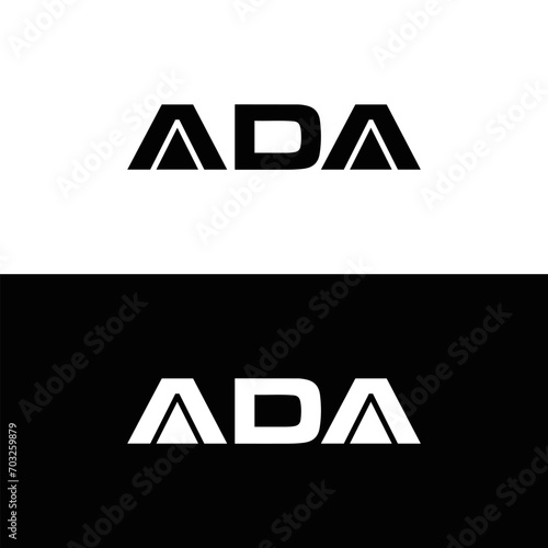 ADA logo. ADA set , A D A design. White ADA letter. ADA, A D A letter logo design. Initial letter ADA letter logo set, linked circle uppercase monogram logo. A D A letter logo vector design.	
