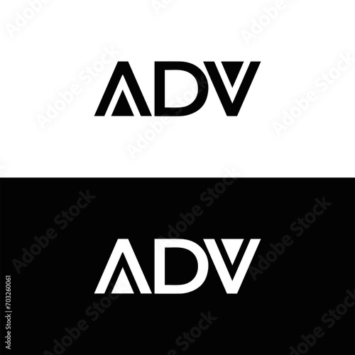 ADV logo. ADV set , A D V design. White ADV letter. ADV, A D V letter logo design. Initial letter ADV letter logo set, linked circle uppercase monogram logo. A D V letter logo vector design.	
