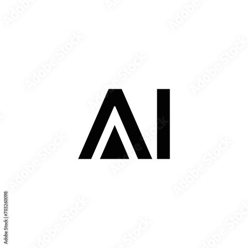 AI logo. AI set , A I  design. White AI letter. AI, A I  letter logo design. Initial letter AI letter logo set, linked circle uppercase monogram logo. A I  letter logo vector design.	
