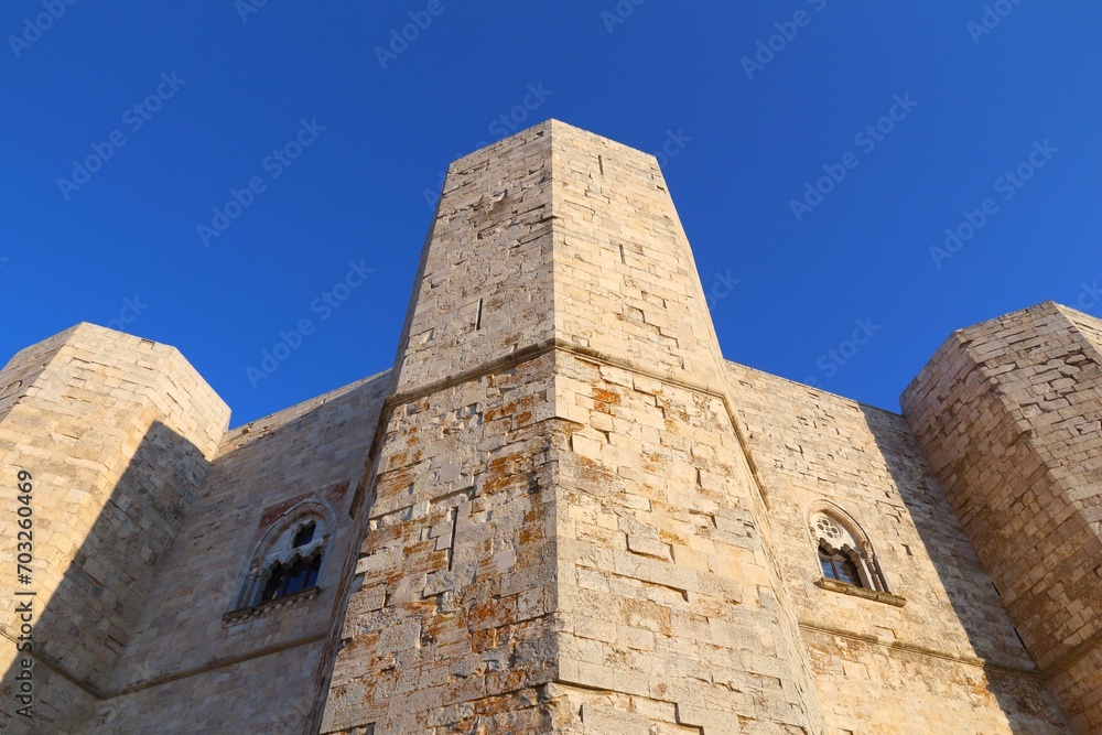 Castel Del Monte in Apulia, Italy. Southern Europe travel destination.