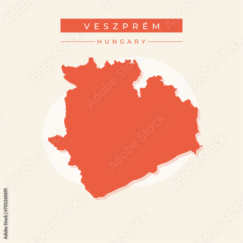 Foto Vector illustration vector of Veszprem map Hungary