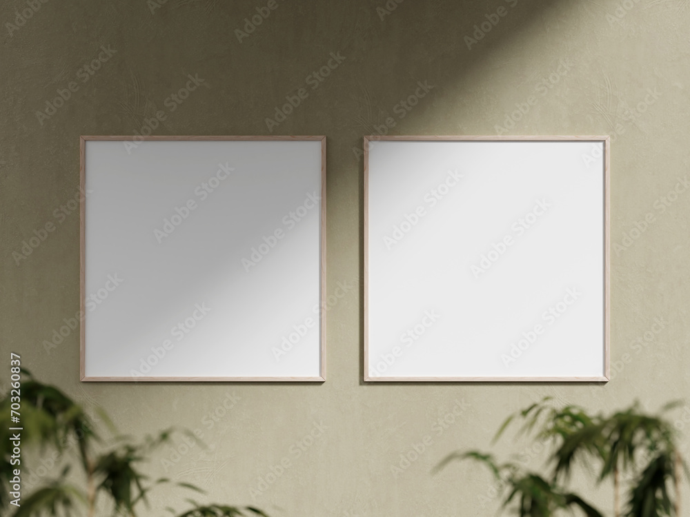 Interior poster mockup with frame in home interior background