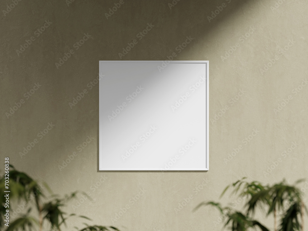 Interior poster mockup with frame in home interior background Interior poster mockup with frame in home interior background
