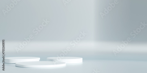 3d display product minimal scene with geometric podium platform. cylinder background 3d rendering with podium. stand for cosmetic products. Stage showcase on pedestal 3d studio