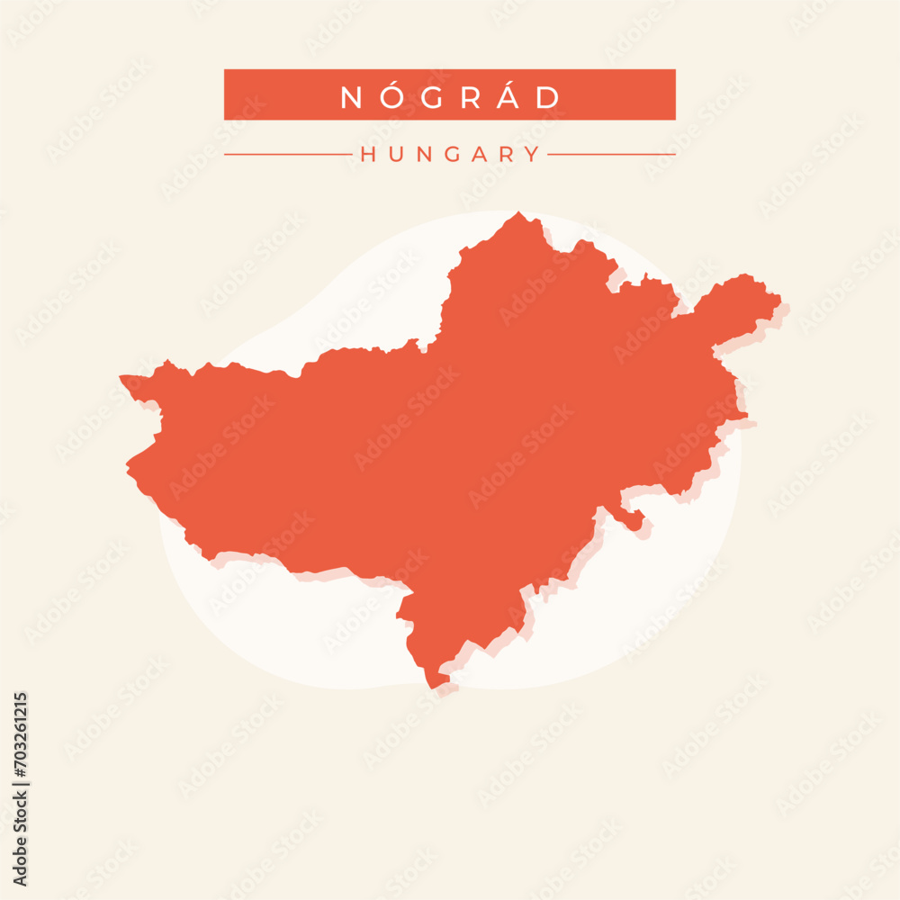 Vector illustration vector of Nógrád map Hungary Vector illustration vector of Nógrád map Hungary