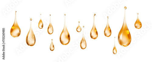 banner falling drops of serum oil on transparent background photo