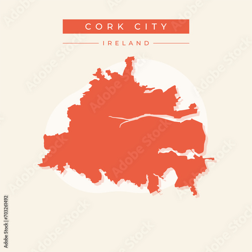 Vector illustration vector of Cork City map Ireland
