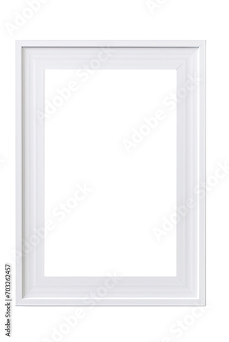 minimal white frame isolated on transparent background