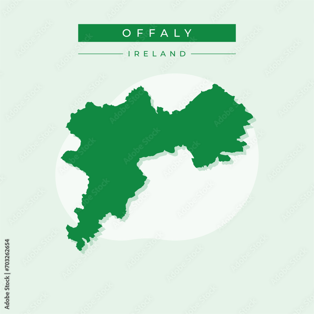 Vector illustration vector of Offaly map Ireland