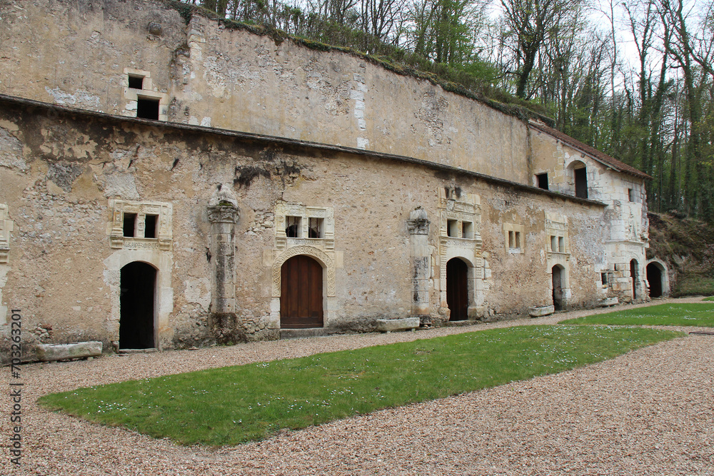 cellars of a gothic mansion (possonnière) in couture-sur-loir in france 
