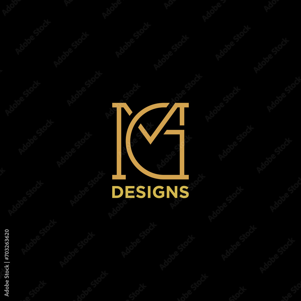 letter mg or gm luxury monogram logo design