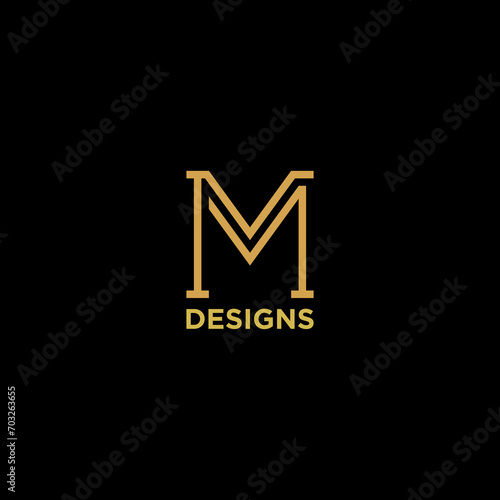letter mm or m luxury monogram logo design photo