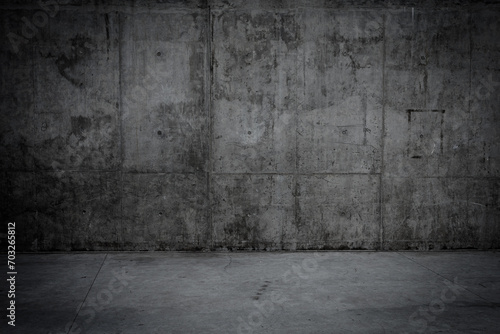 Grungy concrete wall and floor as background photo