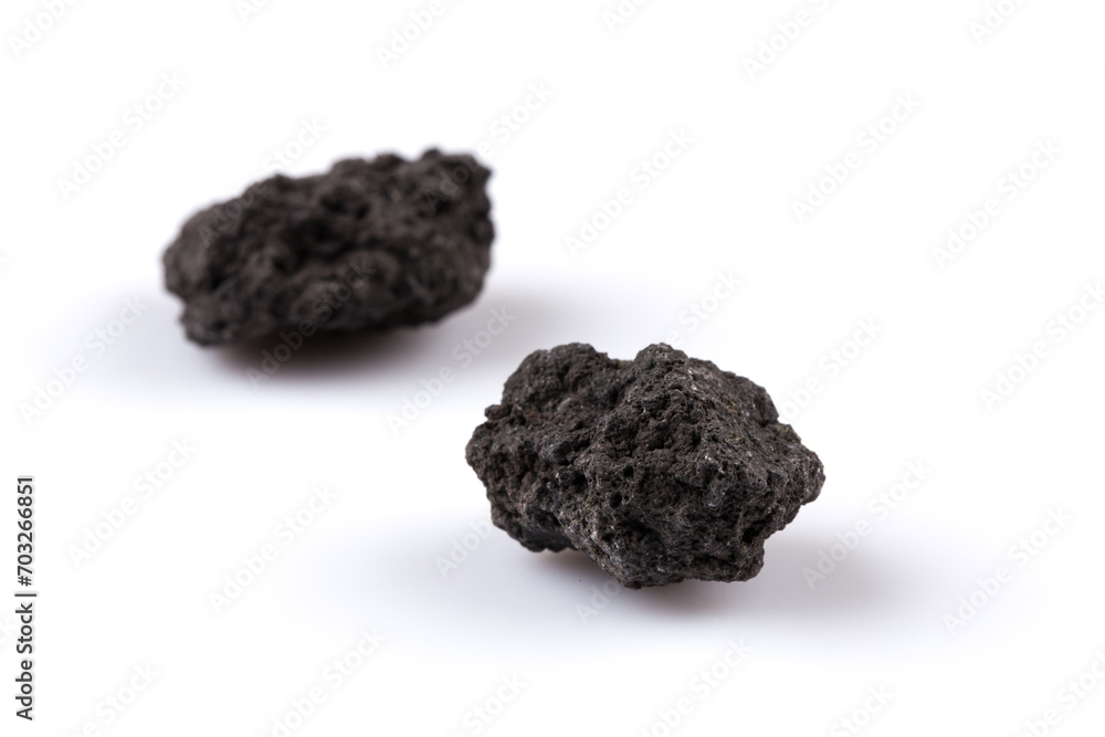 Volcanic stones on a white background Volcanic stones on a white background