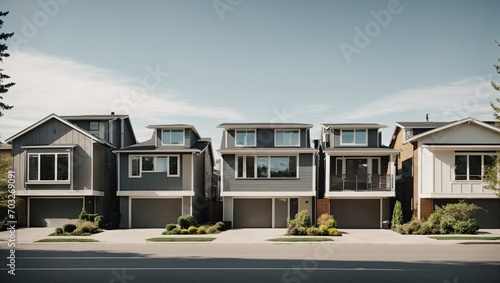 "Symmetry in Suburbia: Modern Homes on a City Street"