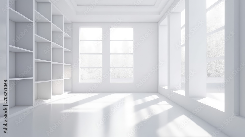3d designer living room with blank walls and floor 3d designer living room with blank walls and floor