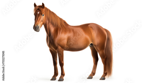 chestnut horse isolated on white background