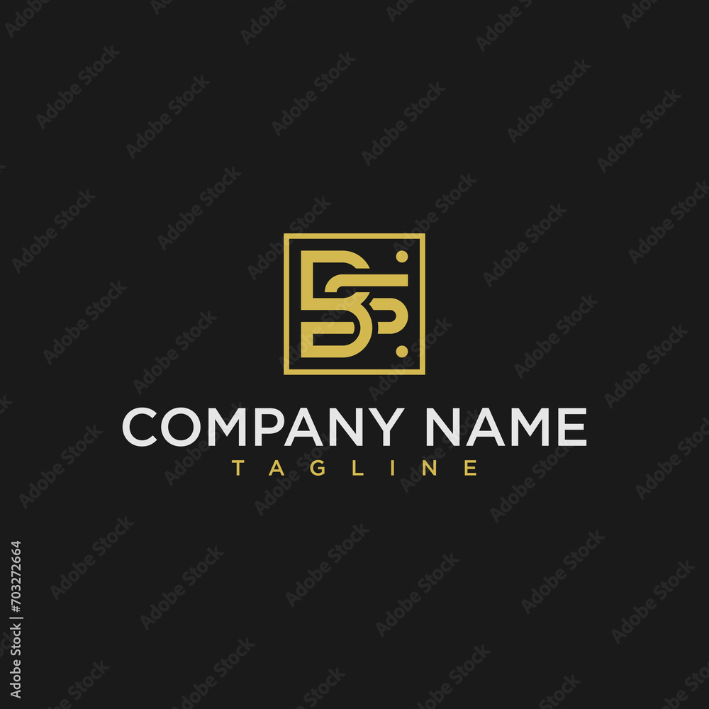 bs or sb luxury initial square logo design inspiration