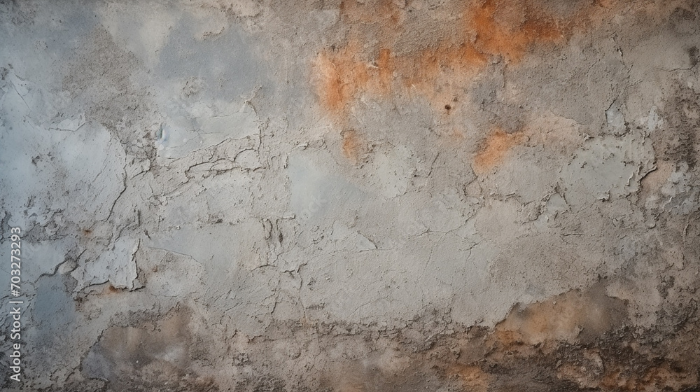 cracked concrete wall covered with gray cement surface as background - obrazy, fototapety, plakaty 