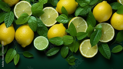 Orange lime citrus fruit slice pattern background photo