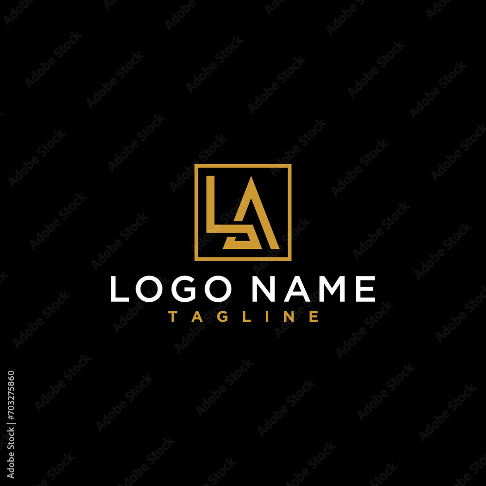 letter la or al luxury abstract initial square logo design inspiration