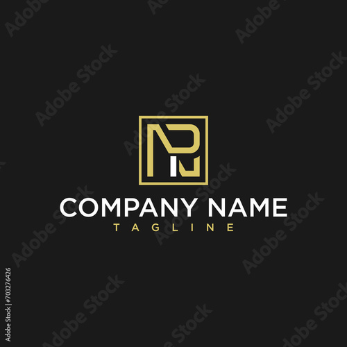 letter np or pn luxury initial square logo design inspiration