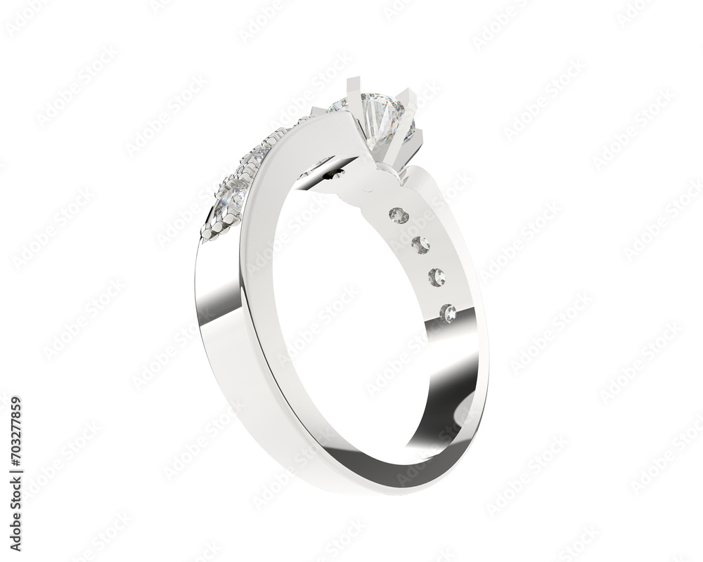 Engagement ring isolated on background. 3d rendering - illustration Engagement ring isolated on background. 3d rendering - illustration