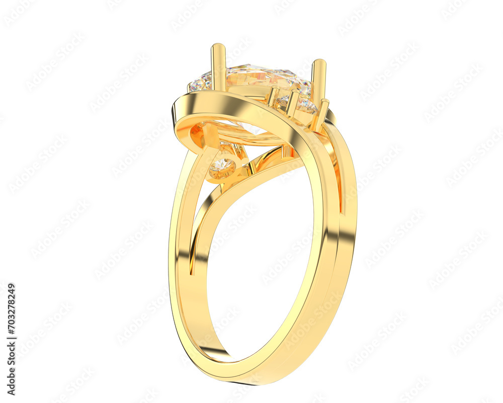 Engagement ring isolated on background. 3d rendering - illustration Engagement ring isolated on background. 3d rendering - illustration