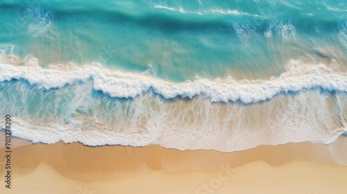 A Breathtaking Aerial View of a Serene Beach and Majestic Ocean