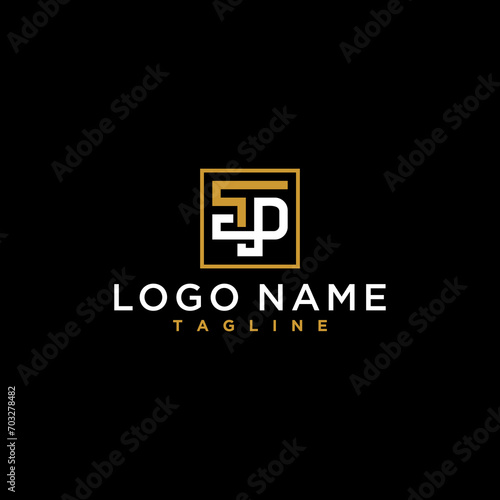 letter tp or pt luxury abstract initial square logo design inspiration