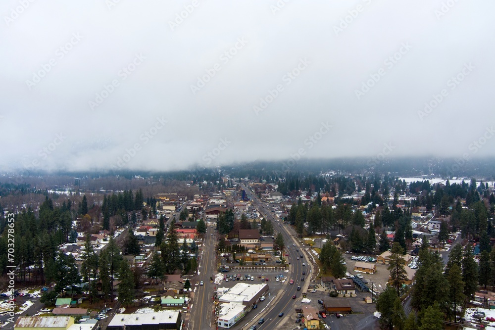 Obraz premium Leavenworth, Washington evening in December