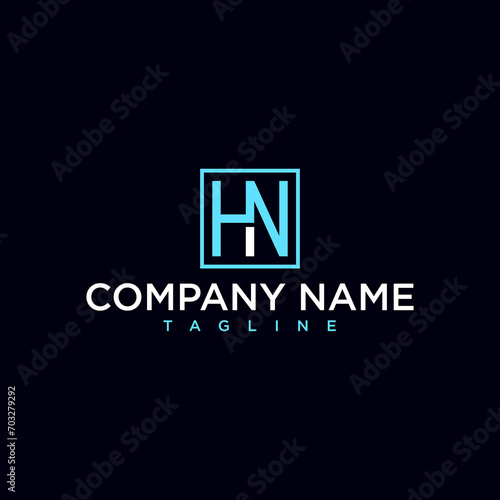 hn or nh luxury initial square logo design inspiration