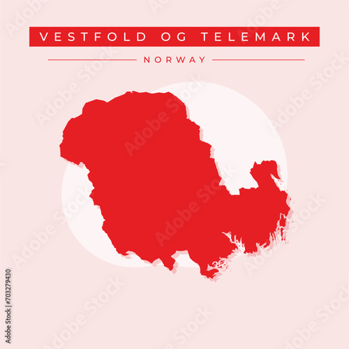 Vector illustration vector of Vestfold og Telemark map Norway