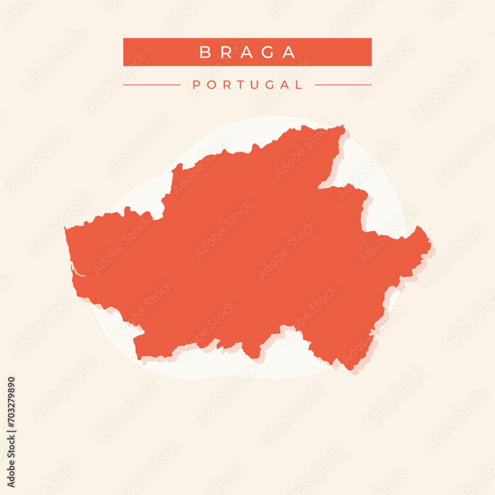 Vector illustration vector of Braga map Portugal Vector illustration vector of Braga map Portugal