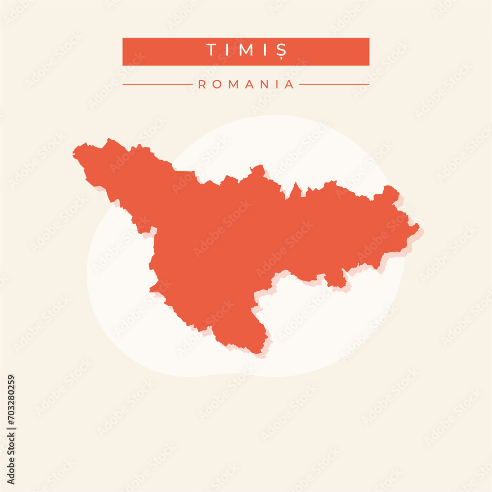 Vector illustration vector of Timis map Romania Vector illustration vector of Timis map Romania