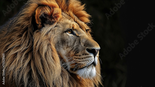 African lion  portrait  African shroud  Big Five of Africa  beautiful nature of Africa. Wild animals.