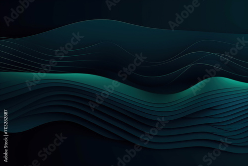 Abstract blue wave background. Template design. Black dark light jade petrol teal cyan sea blue green abstraction.