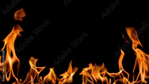 Fire super slow motion shot isolated on black background .Slow motion video of fire and flames. Fire pit, burning gas or gasoline burning with fire and flame. Burning flames and sparks. Wallpaper
 photo
