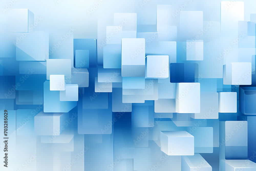 Abstract geometric background with overlapping blue squares
