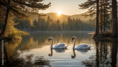 the tranquil embrace of a secluded mountain lake