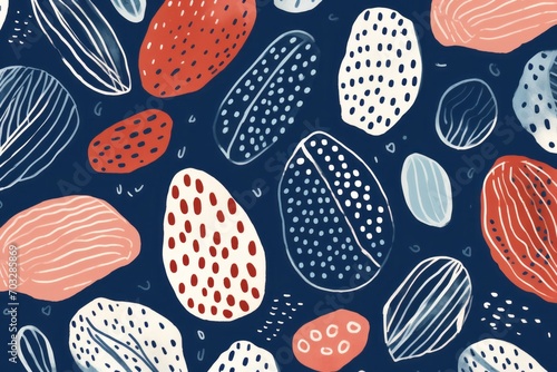 Dive into a world of artistic expression with hand-drawn textured seamless patterns, creating a visually interesting and dynamic background, Generative AI