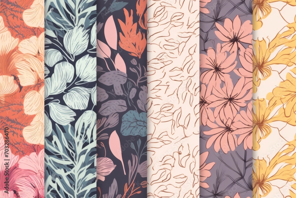 Immerse yourself in the world of creativity with hand-drawn textured seamless patterns, featuring a diverse range of artistic elements, Generative AI Immerse yourself in the world of creativity with hand-drawn textured seamless patterns, featuring a diverse range of artistic elements, Generative AI