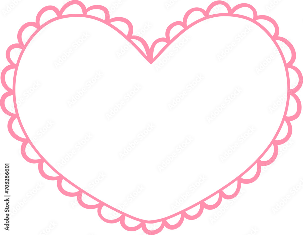 Pink Coquette frame aesthetic in heart shape 