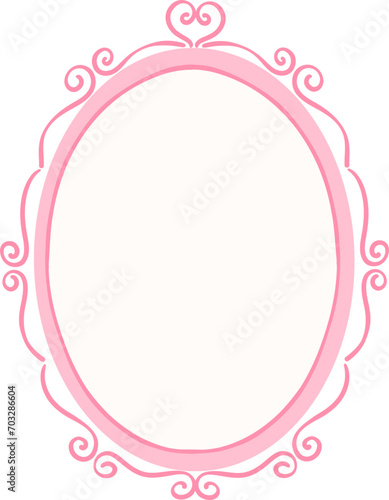 Pink Coquette oval frame aesthetic 