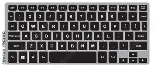 black keyboard laptop transparent background