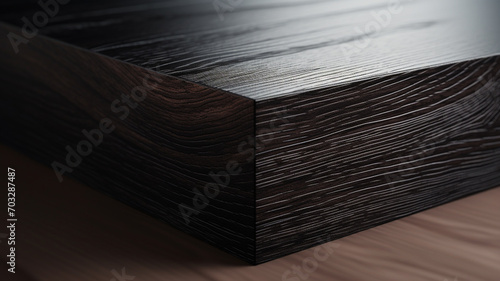The wooden background is black.