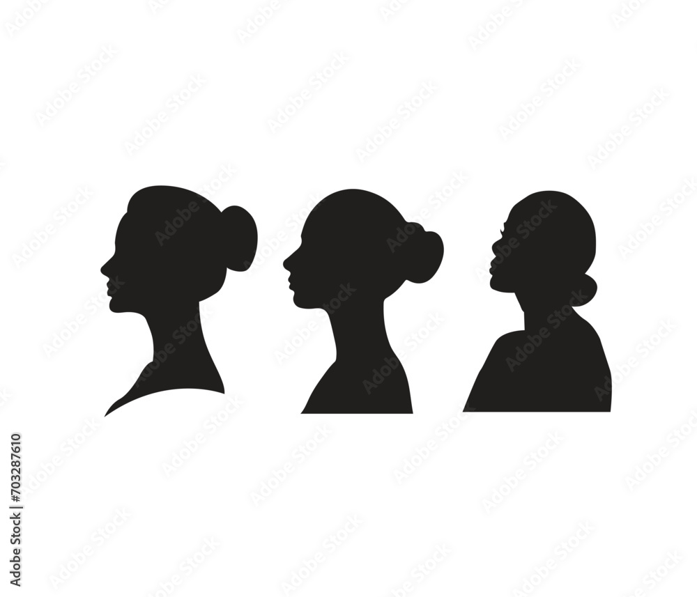vector woman face silhouettes vector woman face silhouettes
